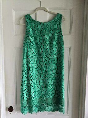 ELIZA J LACE COCKTAIL DRESS SLEEVELESS EMERALD SIZE 14